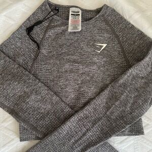 Gym Shark Long Sleeve Cropped Workout Top - Size Small